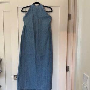 NWT Zara Denim Halter Maxi Dress - Blue